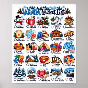 Winter Bucketlijst - Lijst van Gezellige Seizoensa Poster
