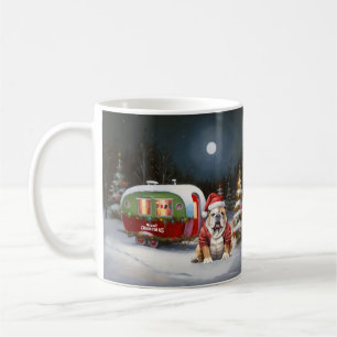 Winter Bulldog Caravaan Kerst Avontuur Koffiemok