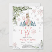 Winter Bunny Birthday Invitation (Devant)