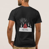 Winter Bunny Feestdagen Mannen T-shirt (Achterkant)