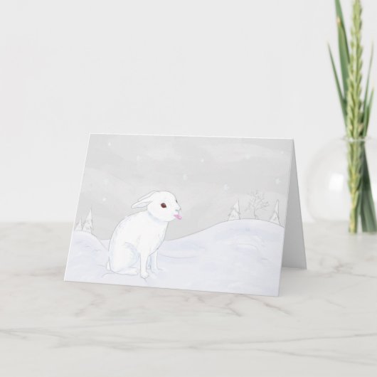 Winter Bunny Folded Card Kaart (Voorkant)