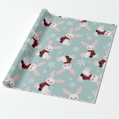 Winter Bunny Pattern Cadeaupapier (Uitgerold)