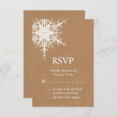 Winter Burlap RSVP (Voorkant / Achterkant)