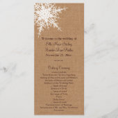 Winter Burlap Wedding Programma (Voorkant)