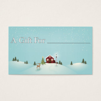 Winter Cabin Gift Label Visitekaartje