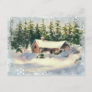 WINTER CABIN IN SNEE DOOR SHARON SHARPE BRIEFKAART
