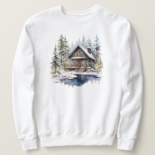 Winter Cabin Sweatshirt (Design voorkant)