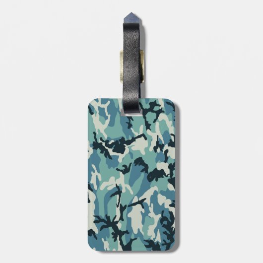 Winter Camo Pattern Bagagelabel (Achterkant verticaal)