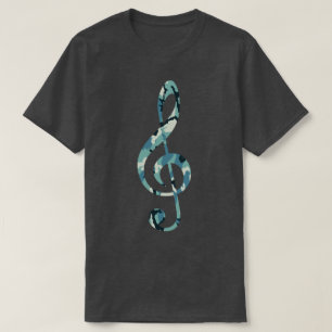 Winter Camo Pattern Treble Clef T-shirt