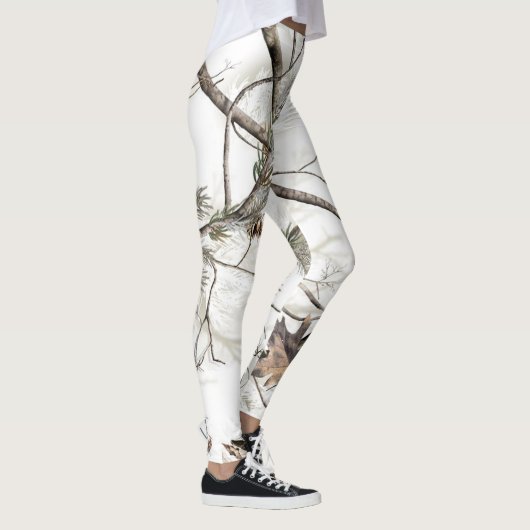 Winter Camouflage-bomen Leggings verlaten (Rechts)