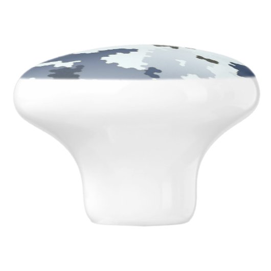 Winter Camouflage Keramische Knop (Zijkant)