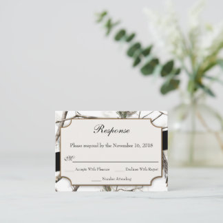 Winter Camouflage Weddenschap Small RSVP-kaarten Informatiekaartje