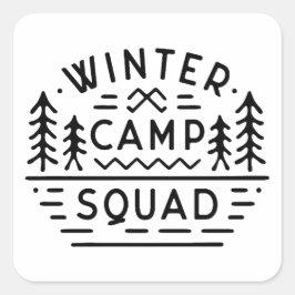 Winter camp squad crew matching vierkante sticker