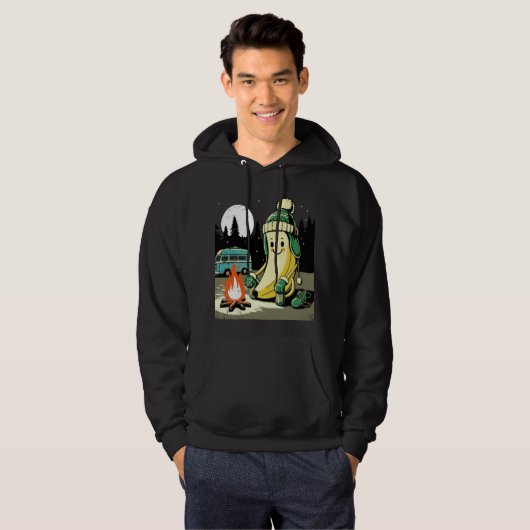 Winter Camping Banana Hoodie (Voorkant volledig)