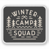 Winter camping trip squad sticker (Voorkant)