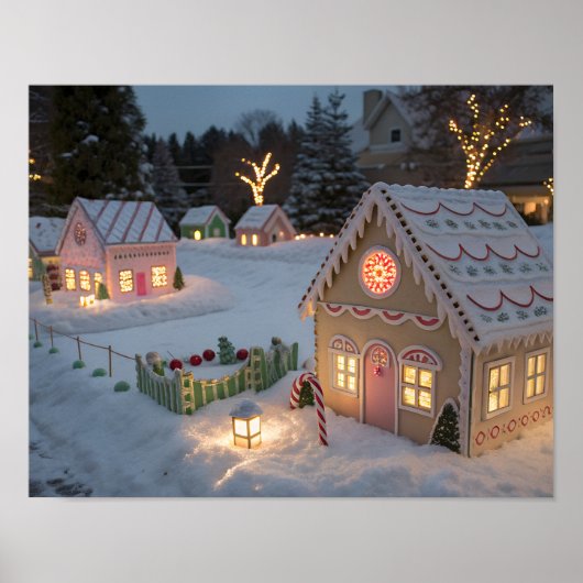 Winter Candy Village Panorama Poster (Voorkant)