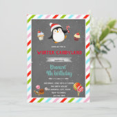 Winter candyland thema uitnodiging (Staand voorkant)