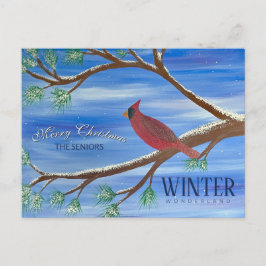 Winter Cardinal Christmas Postcard Feestdagenkaart
