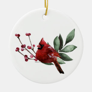 Winter Cardinal Kerstmis Aangepaste 4 Collage Fo Keramisch Ornament