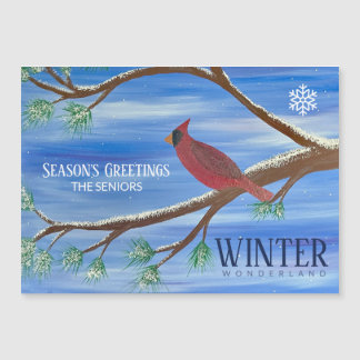 Winter Cardinal Magnetische Kerstkaart