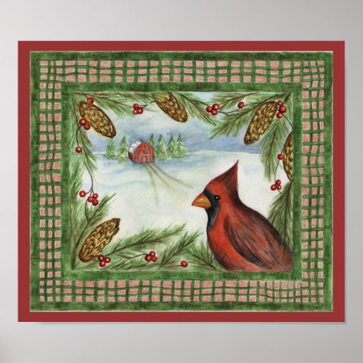 Winter Cardinal Poster (Voorkant)