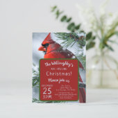 Winter Cardinal RIP Herdenkings Kerst Huwelijk Briefkaart (Staand voorkant)