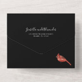 Winter Cardinal Trouwkaart Alles in één uitnodigin All In One Uitnodiging (Achterkant)