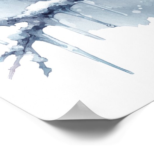 Winter Cardinal with Snowflakes on Icy Branch Poster (Hoek)