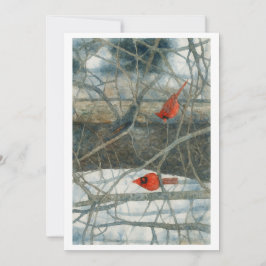 Winter Cardinals Feestdagenkaart