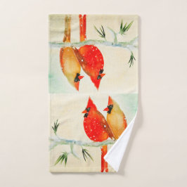 Winter Cardinals Hand Towel Handdoek