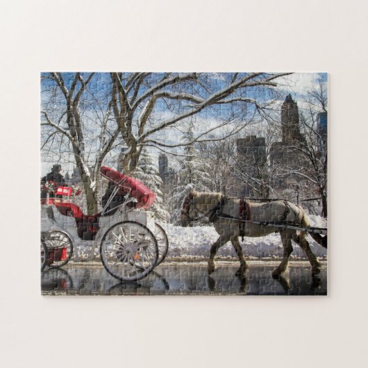 Winter Carriage Horses in Central Park Legpuzzel (Horizontaal)