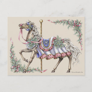 Winter Carrousel Paard Briefkaart