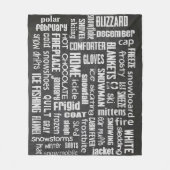 Winter Chalkboard Collage Fleece Deken (Voorkant)