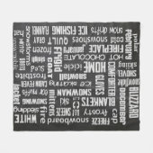 Winter Chalkboard Collage Fleece Deken (Voorkant (Horizontaal))