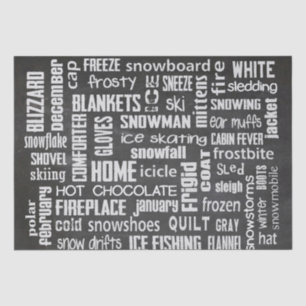 Winter Chalkboard Collage Tissuepapier