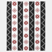 Winter Chic Red White + Black Zigzag Blanket Fleece Deken (Voorkant)