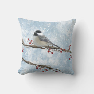 Winter Chickadee Pillow Kussen