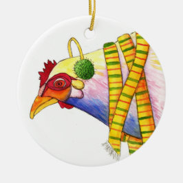 Winter Chicken Ornament