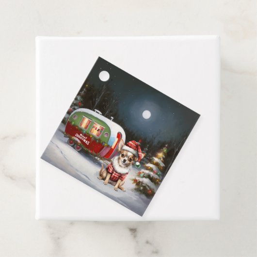 Winter Chihuahua Caravan Kerstavontuur Bedankjes Labels (In situ)