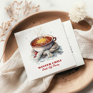Winter Chili Kook-Off Feest Feesttafel Servet