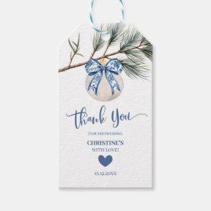 Winter Chinoiserie Boog Bruiloftsshower Cadeautags Cadeaulabel