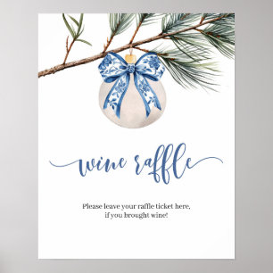Winter Chinoiserie Boog Wijn Raffle Spel Bord Poster