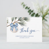 Winter Chinoiserie Bow Dank u kaart (Staand voorkant)