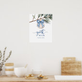 Winter Chinoiserie Bow Guest Book Party Sign Poster (Keuken)