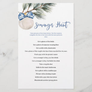 Winter Chinoiserie Bow Scavenger Hunt Games Kaart