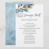 Winter Chinoiserie Bow Scavenger Hunt Games Kaart (Voorkant / Achterkant)