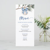 Winter Chinoiserie Bow Vrijgezellenfeest Menu (Staand voorkant)