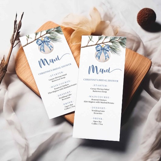 Winter Chinoiserie Bow Vrijgezellenfeest Menu