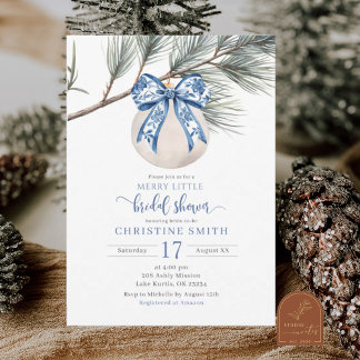 Winter Chinoiserie Bruiloftsborrel Kaart