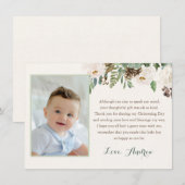 Winter Christening Baptism Hartelijk dank. Bedankkaart (Voorkant / Achterkant)